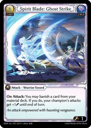 Spirit Blade: Ghost Strike (254) [Dawn of Ashes 1st Edition] Foil Grand Archive Single Weebs of the Shore