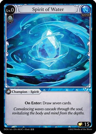 Spirit of Water (002) [Dawn of Ashes 1st Edition] Grand Archive Single Weebs of the Shore
