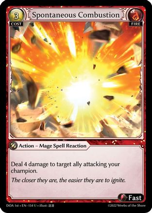 Spontaneous Combustion (154) [Dawn of Ashes 1st Edition] Foil Grand Archive Single Weebs of the Shore