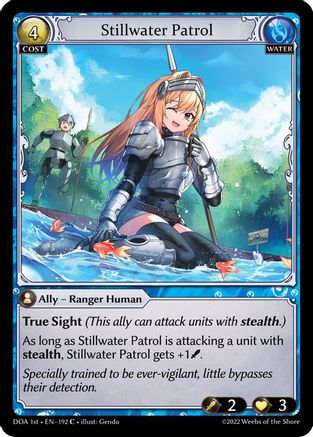 Stillwater Patrol (192) [Dawn of Ashes 1st Edition] Foil Grand Archive Single Weebs of the Shore