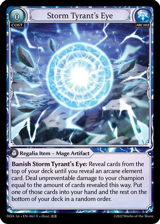 Storm Tyrant's Eye (061) [Dawn of Ashes 1st Edition] Grand Archive Single Weebs of the Shore