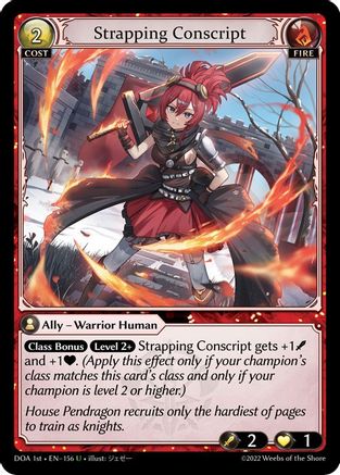 Strapping Conscript (156) [Dawn of Ashes 1st Edition] Foil Grand Archive Single Weebs of the Shore