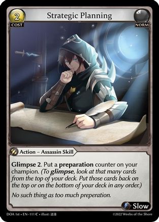 Strategic Planning (111) [Dawn of Ashes 1st Edition] Grand Archive Single Weebs of the Shore
