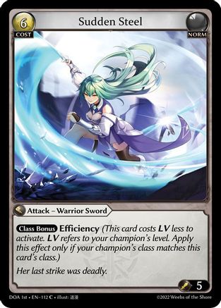 Sudden Steel (112) [Dawn of Ashes 1st Edition] Grand Archive Single Weebs of the Shore