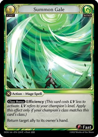 Summon Gale (224) [Dawn of Ashes 1st Edition] Foil Grand Archive Single Weebs of the Shore