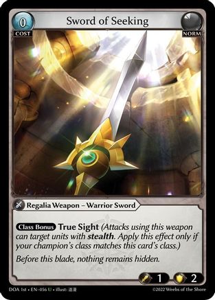 Sword of Seeking (056) [Dawn of Ashes 1st Edition] Foil Grand Archive Single Weebs of the Shore