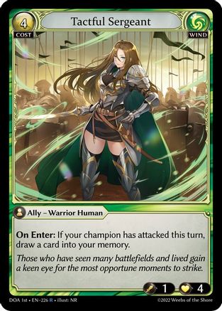 Tactful Sergeant (226) [Dawn of Ashes 1st Edition] Grand Archive Single Weebs of the Shore