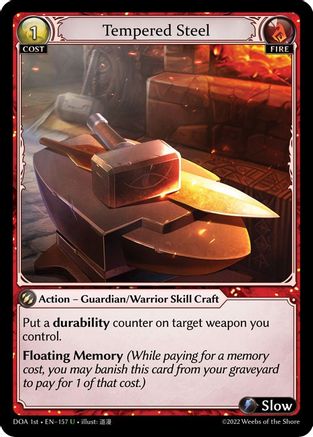 Tempered Steel (157) [Dawn of Ashes 1st Edition] Foil Grand Archive Single Weebs of the Shore