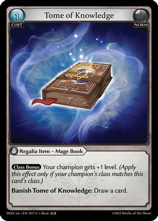 Tome of Knowledge (057) [Dawn of Ashes 1st Edition] Foil Grand Archive Single Weebs of the Shore