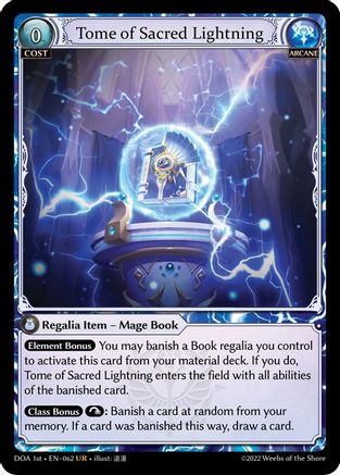 Tome of Sacred Lightning (062) [Dawn of Ashes 1st Edition] Foil Grand Archive Single Weebs of the Shore