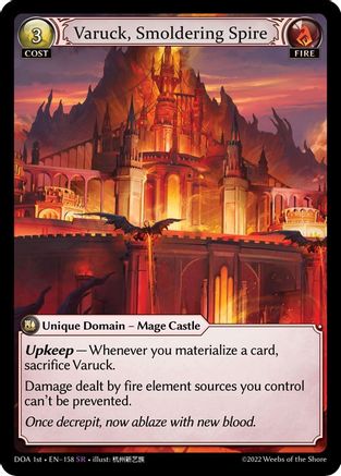 Varuck, Smoldering Spire (158) [Dawn of Ashes 1st Edition] Grand Archive Single Weebs of the Shore
