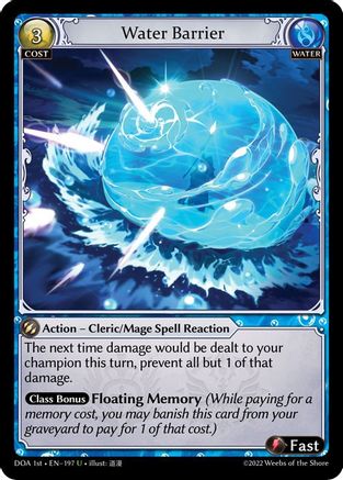 Water Barrier (197) [Dawn of Ashes 1st Edition] Foil Grand Archive Single Weebs of the Shore