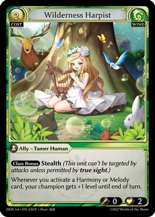 Wilderness Harpist (230) [Dawn of Ashes 1st Edition] Grand Archive Single Weebs of the Shore