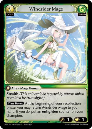 Windrider Mage (232) [Dawn of Ashes 1st Edition] Foil Grand Archive Single Weebs of the Shore
