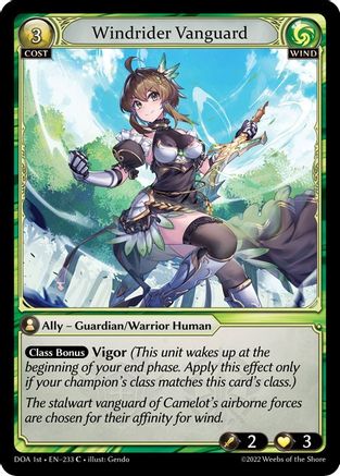 Windrider Vanguard (233) [Dawn of Ashes 1st Edition] Grand Archive Single Weebs of the Shore