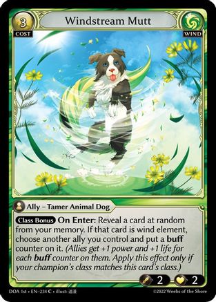 Windstream Mutt (234) [Dawn of Ashes 1st Edition] Foil Grand Archive Single Weebs of the Shore