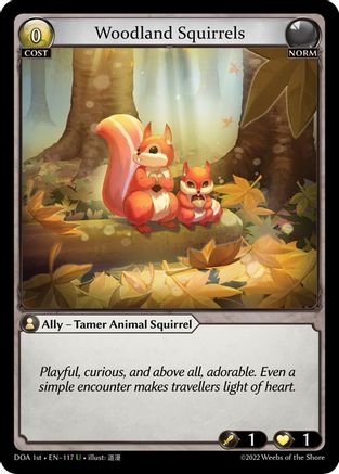 Woodland Squirrels (117) [Dawn of Ashes 1st Edition] Foil Grand Archive Single Weebs of the Shore