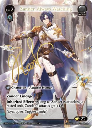 Zander, Always Watching (CUR) (014) [Dawn of Ashes 1st Edition] Foil Grand Archive Single Weebs of the Shore