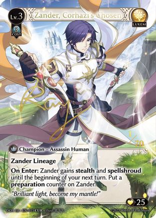 Zander, Corhazi's Chosen (CUR) (015) [Dawn of Ashes 1st Edition] Foil Grand Archive Single Weebs of the Shore