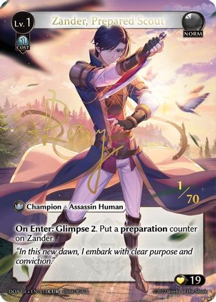 Zander, Prepared Scout (CUR) (013) [Dawn of Ashes 1st Edition] Foil Grand Archive Single Weebs of the Shore