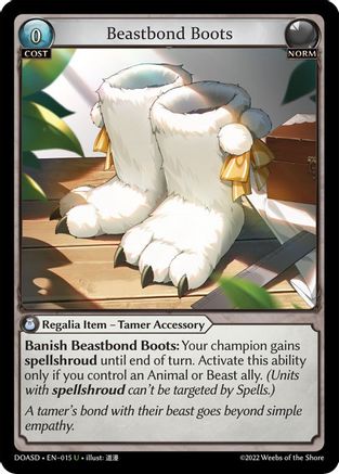 Beastbond Boots (015) [Dawn of Ashes Starter Decks] Grand Archive Single Weebs of the Shore