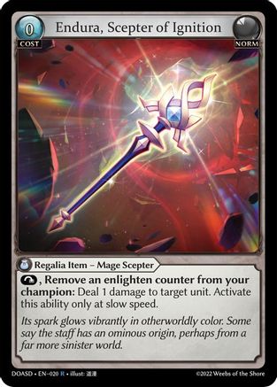 Endura, Scepter of Ignition (020) [Dawn of Ashes Starter Decks] Grand Archive Single Weebs of the Shore