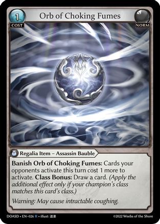 Orb of Choking Fumes (026) [Dawn of Ashes Starter Decks] Grand Archive Single Weebs of the Shore