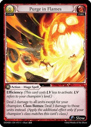 Purge in Flames (073) [Dawn of Ashes Starter Decks] Grand Archive Single Weebs of the Shore