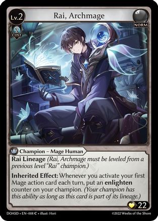 Rai, Archmage (008) [Dawn of Ashes Starter Decks] Grand Archive Single Weebs of the Shore