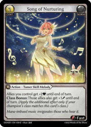 Song of Nurturing (058) [Dawn of Ashes Starter Decks] Grand Archive Single Weebs of the Shore