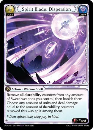 Spirit Blade: Dispersion (098) [Dawn of Ashes Starter Decks] Grand Archive Single Weebs of the Shore