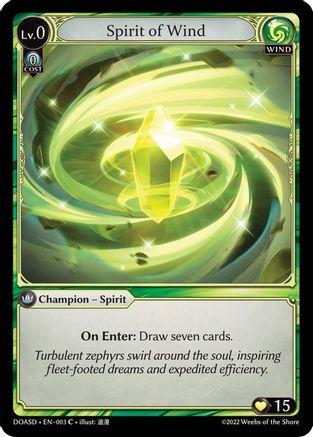 Spirit of Wind (003) [Dawn of Ashes Starter Decks] Grand Archive Single Weebs of the Shore