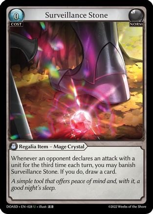 Surveillance Stone (028) [Dawn of Ashes Starter Decks] Grand Archive Single Weebs of the Shore