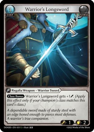 Warrior's Longsword (031) [Dawn of Ashes Starter Decks] Grand Archive Single Weebs of the Shore