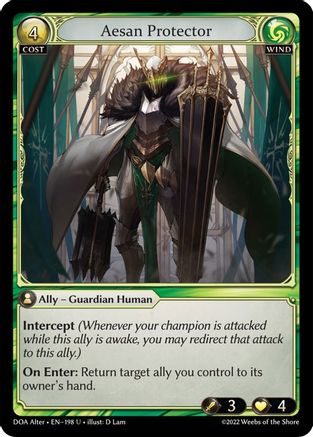Aesan Protector (198) [Dawn of Ashes Alter Edition] Grand Archive Single Weebs of the Shore
