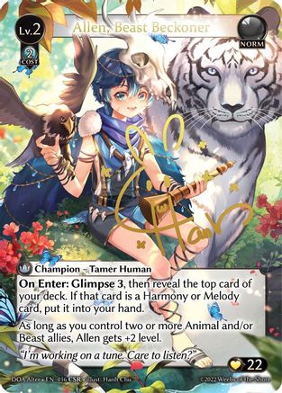 Allen, Beast Beckoner (CSR) (016) [Dawn of Ashes Alter Edition] Foil Grand Archive Single Weebs of the Shore