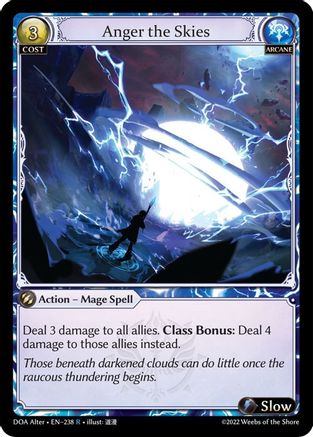 Anger the Skies (238) [Dawn of Ashes Alter Edition] Grand Archive Single Weebs of the Shore