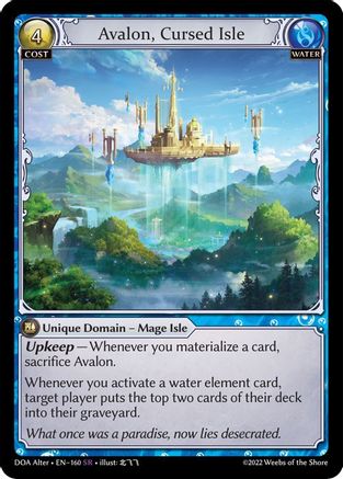 Avalon, Cursed Isle (160) [Dawn of Ashes Alter Edition] Grand Archive Single Weebs of the Shore