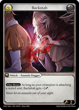Backstab (070) [Dawn of Ashes Alter Edition] Grand Archive Single Weebs of the Shore