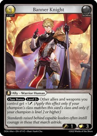 Banner Knight (071) [Dawn of Ashes Alter Edition] Foil Grand Archive Single Weebs of the Shore