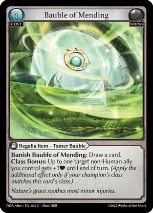 Bauble of Mending (022) [Dawn of Ashes Alter Edition] Foil Grand Archive Single Weebs of the Shore