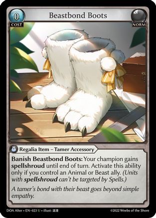 Beastbond Boots (023) [Dawn of Ashes Alter Edition] Foil Grand Archive Single Weebs of the Shore