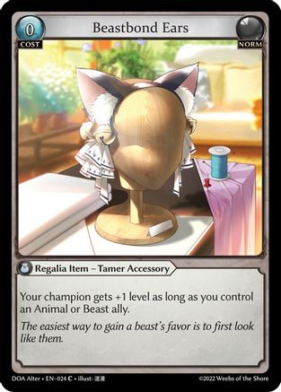 Beastbond Ears (024) [Dawn of Ashes Alter Edition] Foil Grand Archive Single Weebs of the Shore
