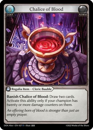 Chalice of Blood (027) [Dawn of Ashes Alter Edition] Grand Archive Single Weebs of the Shore