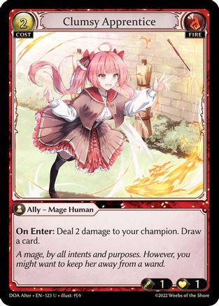 Clumsy Apprentice (123) [Dawn of Ashes Alter Edition] Foil Grand Archive Single Weebs of the Shore