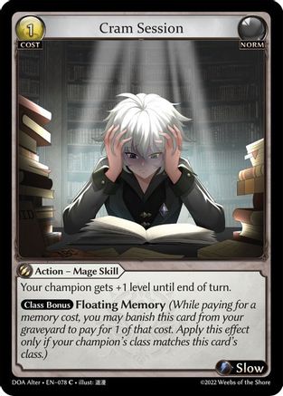 Cram Session (078) [Dawn of Ashes Alter Edition] Grand Archive Single Weebs of the Shore