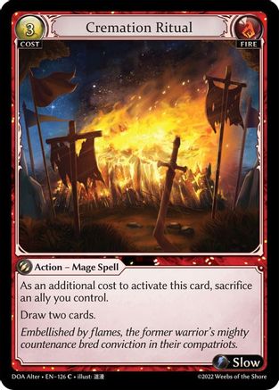 Cremation Ritual (126) [Dawn of Ashes Alter Edition] Grand Archive Single Weebs of the Shore