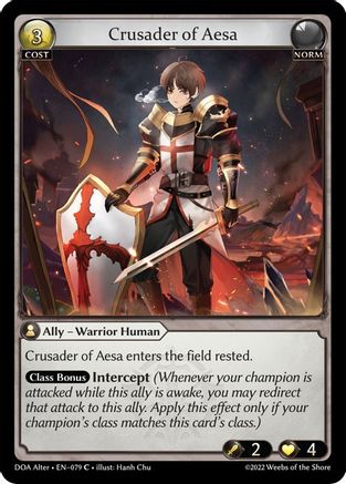 Crusader of Aesa (079) [Dawn of Ashes Alter Edition] Foil Grand Archive Single Weebs of the Shore