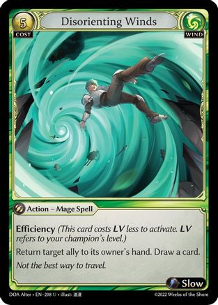Disorienting Winds (208) [Dawn of Ashes Alter Edition] Grand Archive Single Weebs of the Shore