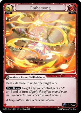Embersong (129) [Dawn of Ashes Alter Edition] Foil Grand Archive Single Weebs of the Shore